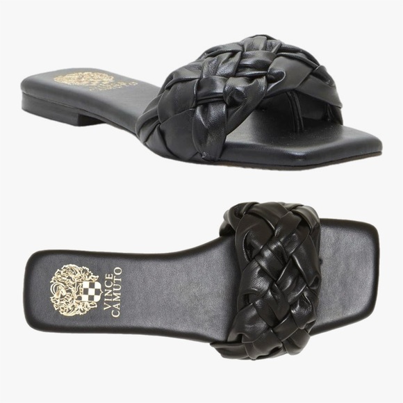 Vince Camuto Shoes - Vince Camuto Antonni Woven Flat Slide Sandals Sz 7.5